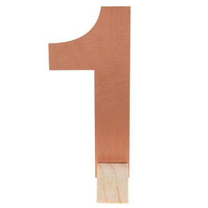 Holz-Zahl 15cm mit Ständer Zahl 1 rosegold