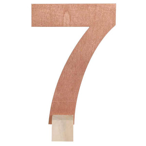 Holz-Zahl 15cm mit Ständer Zahl 7 rosegold