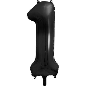 Folienballon Zahl 1 schwarz 86 cm
