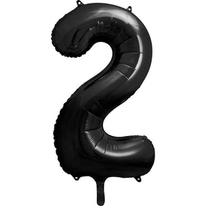 Folienballon Zahl 2 schwarz 86 cm