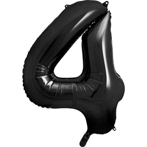 Folienballon Zahl 4 schwarz 86 cm