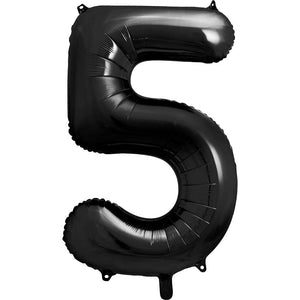 Folienballon Zahl 5 schwarz 86 cm