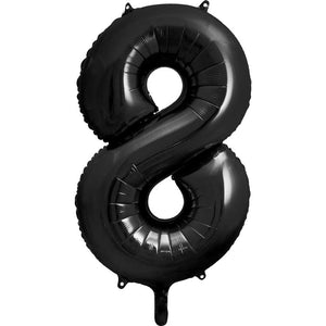 Folienballon Zahl 8 schwarz 86 cm
