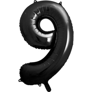 Folienballon Zahl 9 schwarz 86 cm