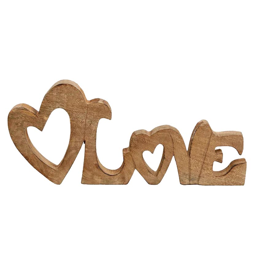 love Schriftzug Holz