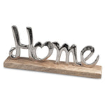 Schriftzug Holz Metall