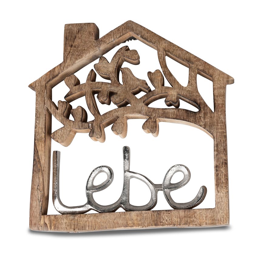 Wanddeko Metall Holz