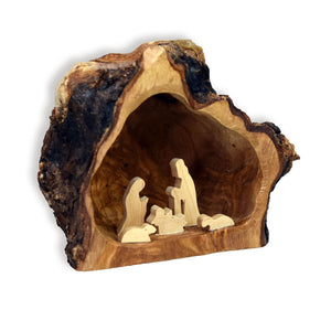 Holz Krippe Weihnachten 10cm Olivenholz Wurzel