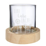 Windlicht  Glas mit Spruch
