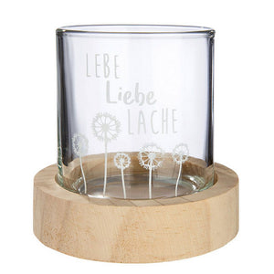 Windlicht  Glas mit Spruch