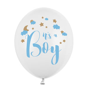 Luftballons "It's a Boy" 6 Stück blau