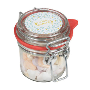 Traubenzucker Herzen im Mini Weckglas "Du bist einmalig" 75g