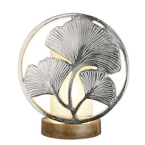 silberne tischlampe