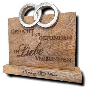 Standbotschaft "Gesucht und Gefunden" 16cm personalisiert
