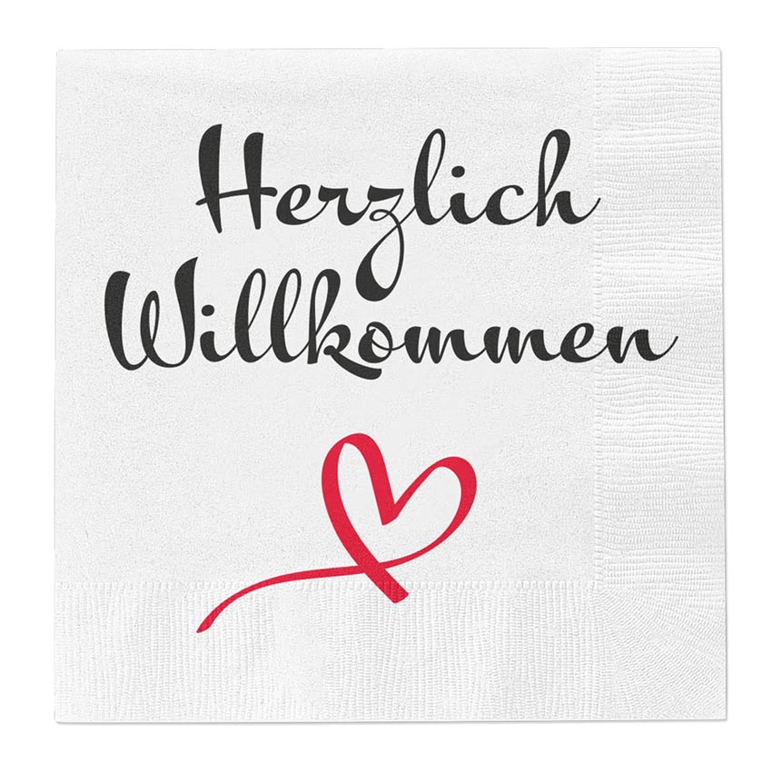 Servietten Herzlich Willkommen