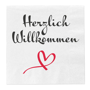 Servietten Herzlich Willkommen