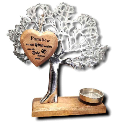 Teelichthalter Lebensbaum 33 cm personalisiertes Geschenk