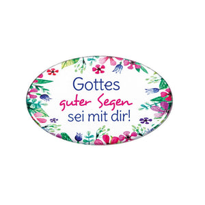 Magnet mit Blumen Gottes guter Segen sei mit dir!