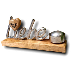 Kerzenständer Schriftzug "Liebe" 21x12 cm personalisiertes Geschenk