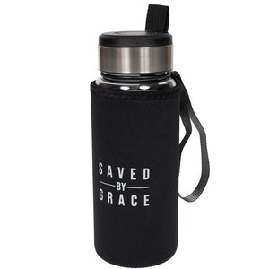 Glas Trinkflasche 750ml "Saved by Grace"