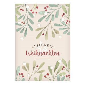 Christliche Weihnachtskarte Gesegnete Weihnachten mit Mistelzweigen