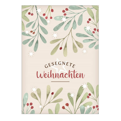 Christliche Weihnachtskarte Gesegnete Weihnachten mit Mistelzweigen