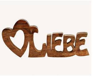 Liebe Schriftzug Holz mit Herzen 33cm zum Hinstellen