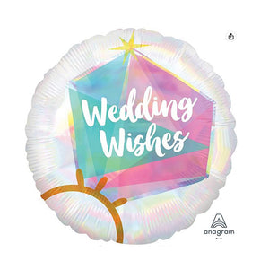 Folienballon Wedding Wishes irisierend