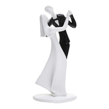 Figur Tanzendes Ehepaar schwarz/weiß