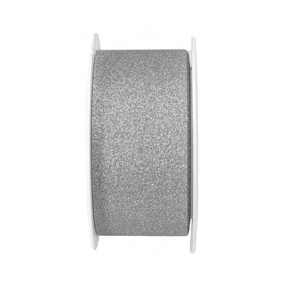 Glitzerband silber 3cm x 5m