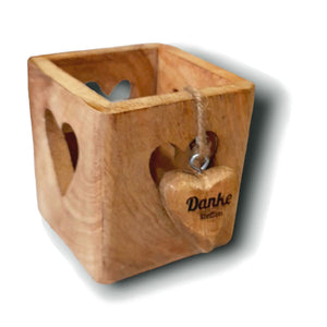 Teelichthalter Herzen 9cm personalisiertes Geschenk