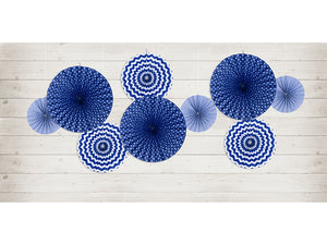 Deko-Rosetten 3 teilig Königsblau Marineblau