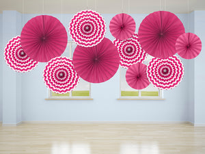 Deko-Rosetten 3 teilig Fuchsia Pink