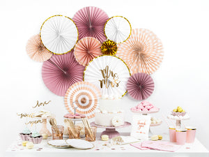 Deko-Rosetten 3 teilig rosa mix mit gold
