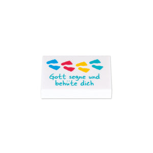 Radiergummi Füße "Gott segne und behüte dich" weiß bunt