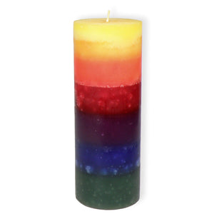 Regenbogenkerze Stumpenform für Laternen