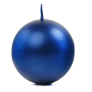 Runde Kerzen 8cm 6er-Pack metallic-dunkelblaukerzen dunkelblau