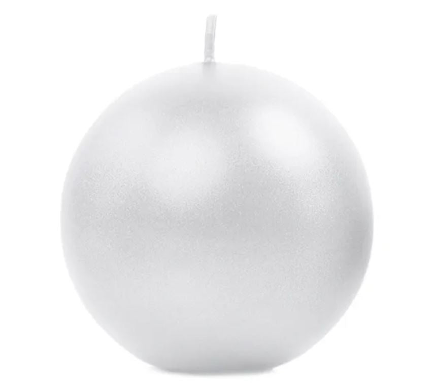 Runde Kerzen 8cm 6er-Pack pearl / elfenbein