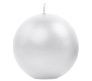 Runde Kerzen 8cm 6er-Pack pearl / elfenbein