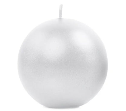 Runde Kerzen 8cm 6er-Pack pearl / elfenbein