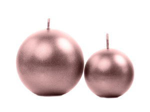 Runde Kerzen 8cm 6er-Pack roségold