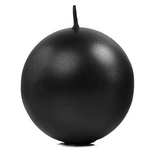 Runde Kerzen 8cm 6er-Pack schwarz