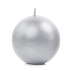 Runde Kerzen 8cm 6er-Pack silber