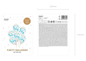 Luftballons "It's a Boy" 6 Stück blau