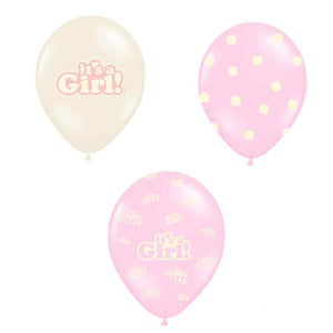 Luftballons It's a Girl! 6 Stück rosa