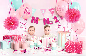 Party Dekorations SET  "I'm no. 1" - Mädchen rosa/pink