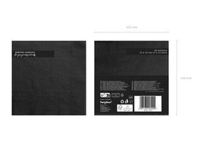 Servietten 33x33 cm 3-lagig schwarz