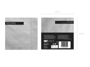 Servietten 33x33 cm 3-lagig silber metallic