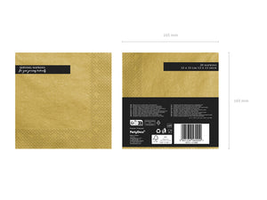 Servietten 33x33 cm 3-lagig gold metallic