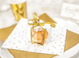 Servietten weiß mit goldenen Pünktchen 20er